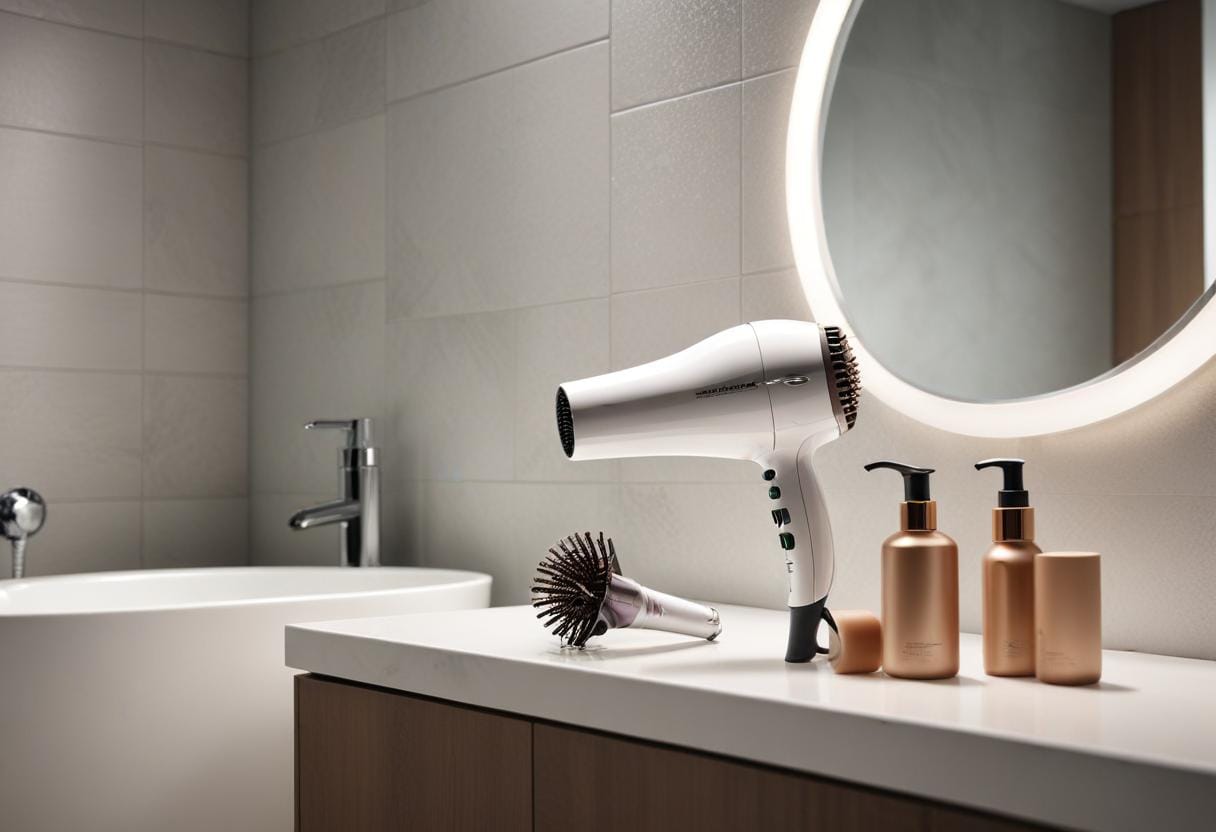 Hårtorkar med diffuser illustration