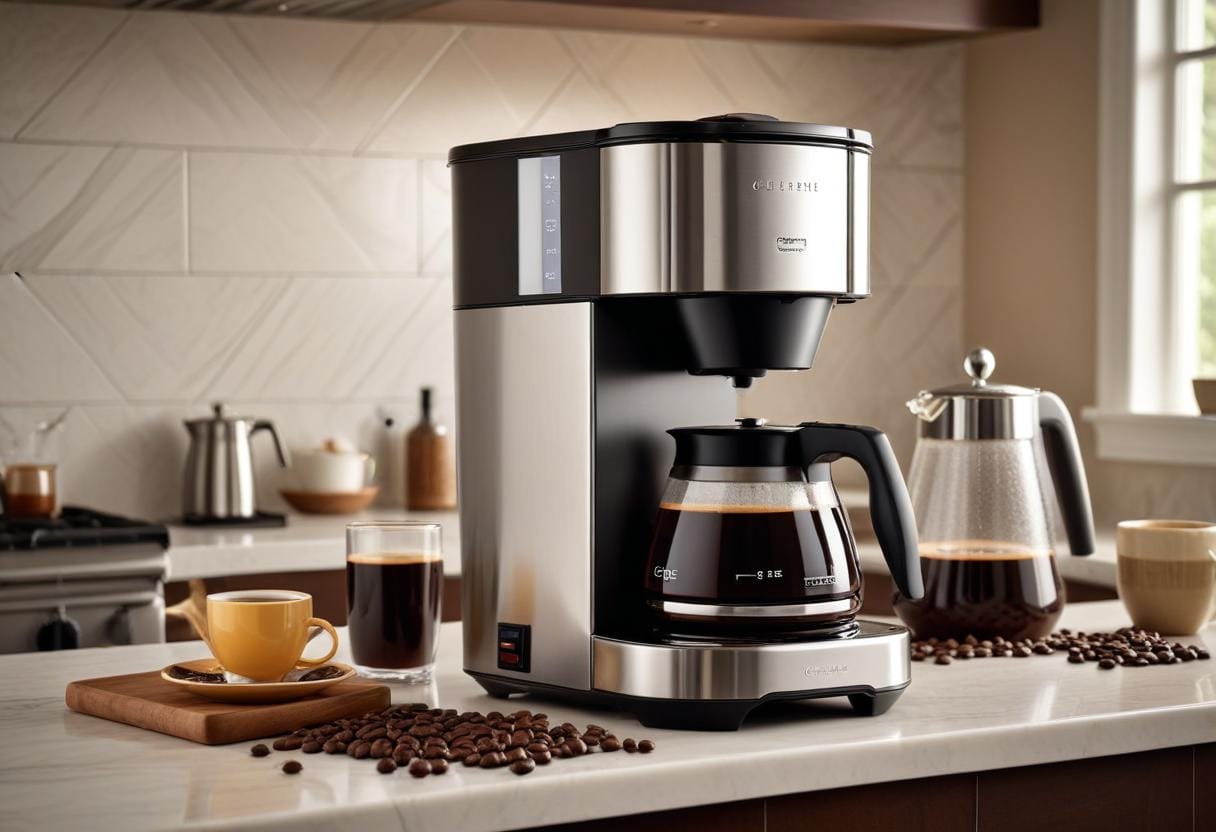 Hitta den perfekta kaffebryggaren med termos till ditt kök! illustration